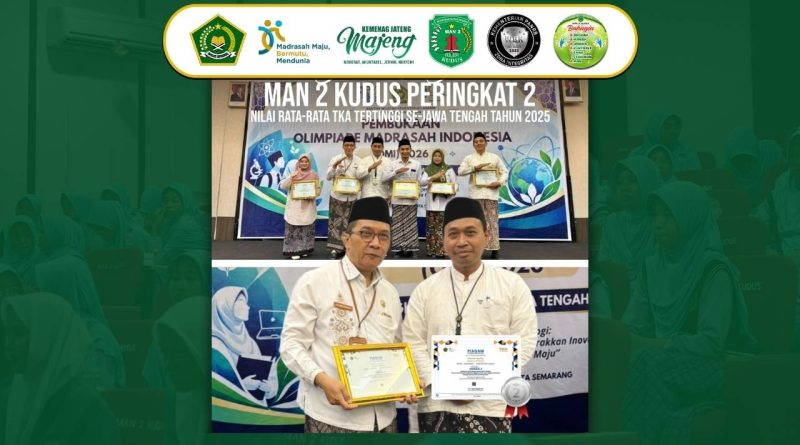 MAN 2 Kudus Raih Terbaik 2 Madrasah Aliyah dengan Rerata Nilai Tertinggi Tingkat Jawa Tengah